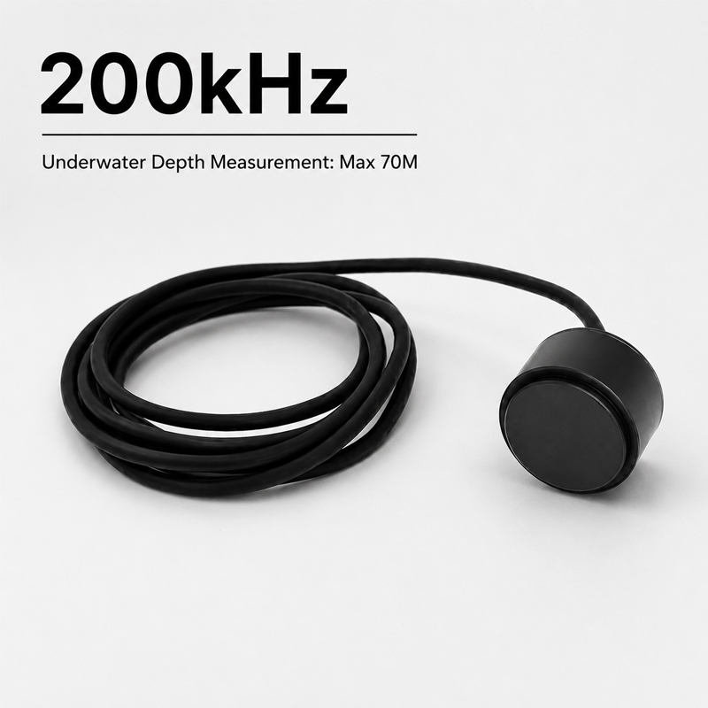 Fish Finder Transducer 200Khz - 200kHz Ultrasonic Transducer 70m Underwater Depth