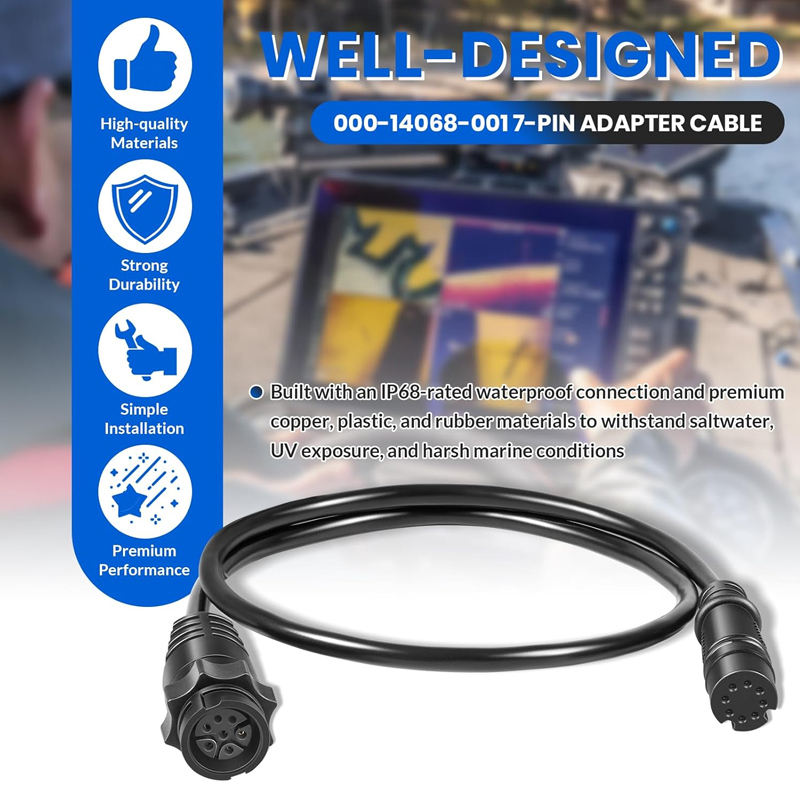 Fish Finder Lowrance Hook - 25-inch Adapter Cable #000-14068-001 for Lowrance