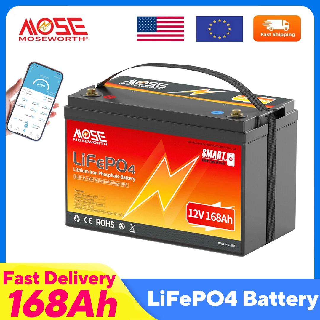 Fish Finder Battery 12V - 12V 168Ah Bluetooth LiFePO4 Battery Rechargeabel