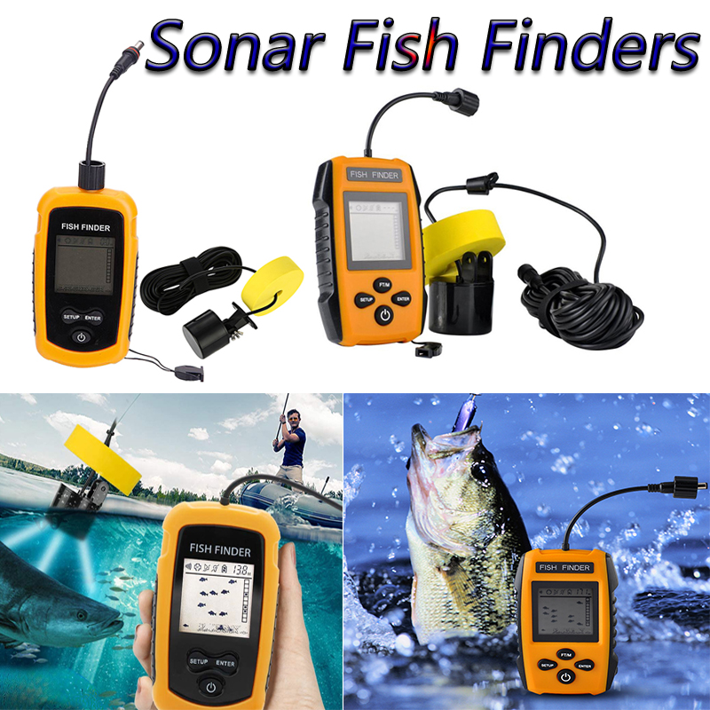 Fish Finder Transducer 200Khz - 100M Sonar Fish Finders 45 Degrees