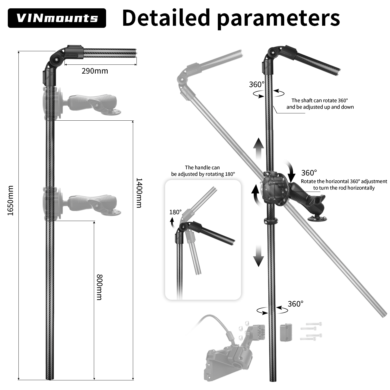 Carbon Fiber LiveScope Fish Fi - Fish Finder Transducer Mount ulasan dan harga