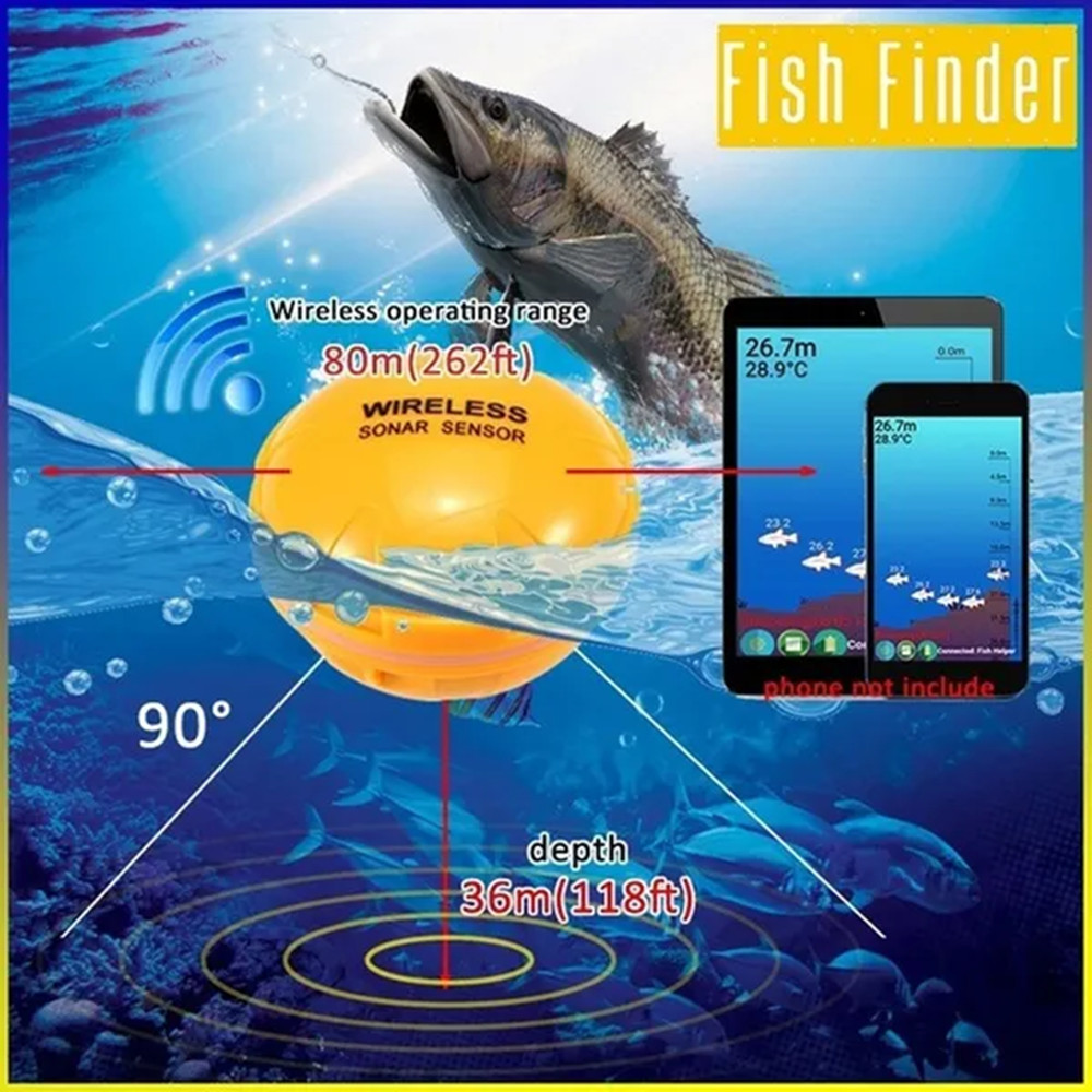 PuPoPan  Wireless Bluetooth Sm - Chirp Sonar Fish Finder ulasan dan harga