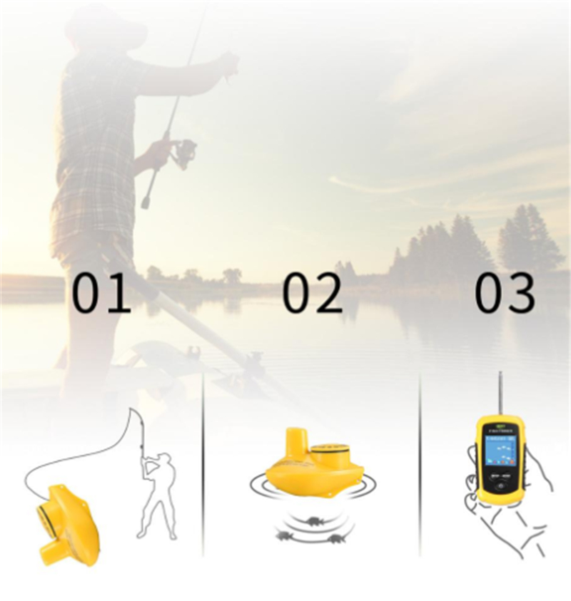 Alarm Sonar Fish Finders 100M  - Fish Finder Transducer 200Khz ulasan dan harga