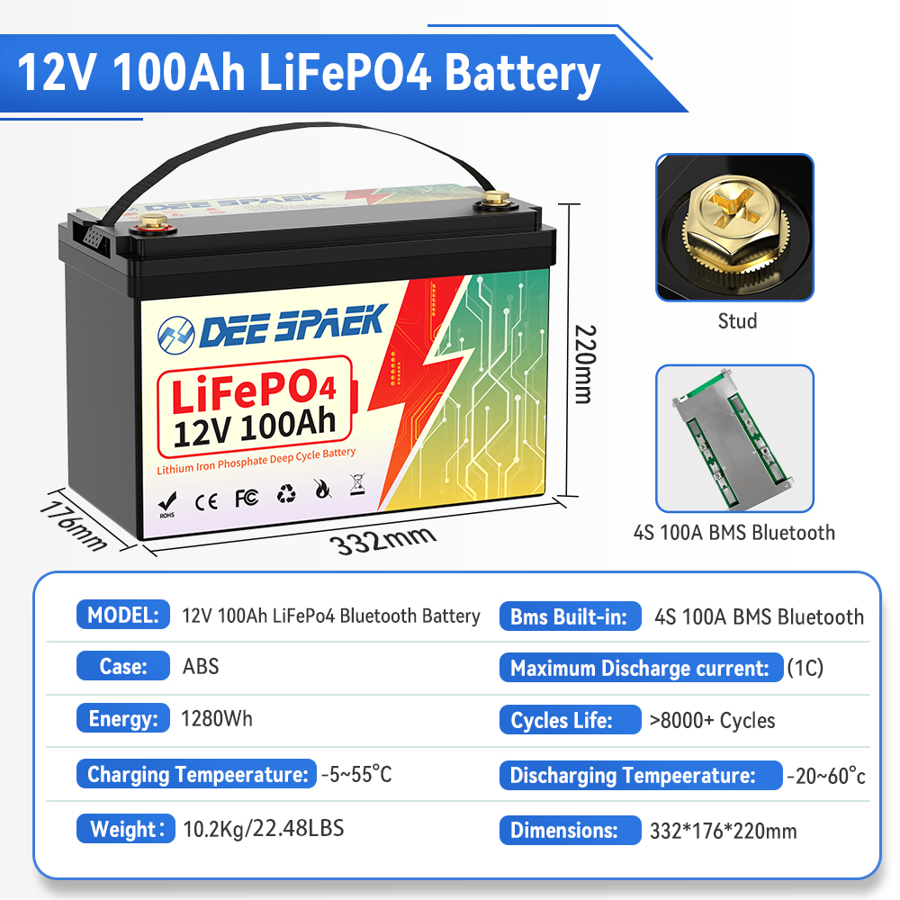 DEEPSPAEK 12V 100Ah Lifepo4 Ba - Fish Finder Battery 12V ulasan dan harga