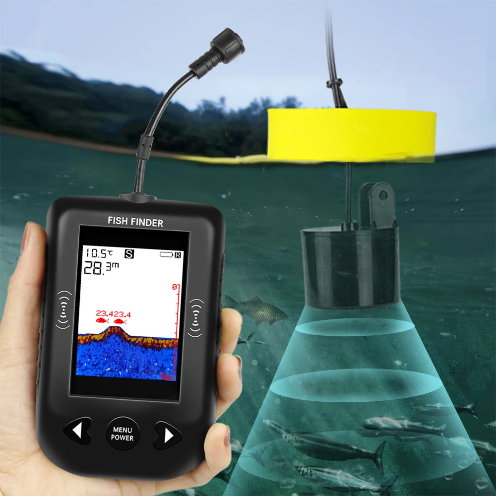 Alarm 100M Portable Sonar Fish - Fish Finder Transducer 200Khz ulasan dan harga