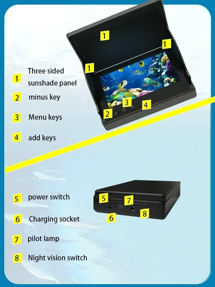 YS43A 4.3-inch Fish Detector U - Fish Finder Ice Fishing ulasan dan harga