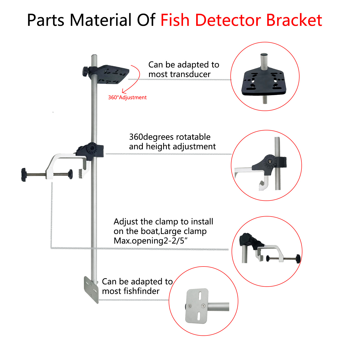 Universal Aluminum Transducer  - Fish Finder Transducer Mount ulasan dan harga