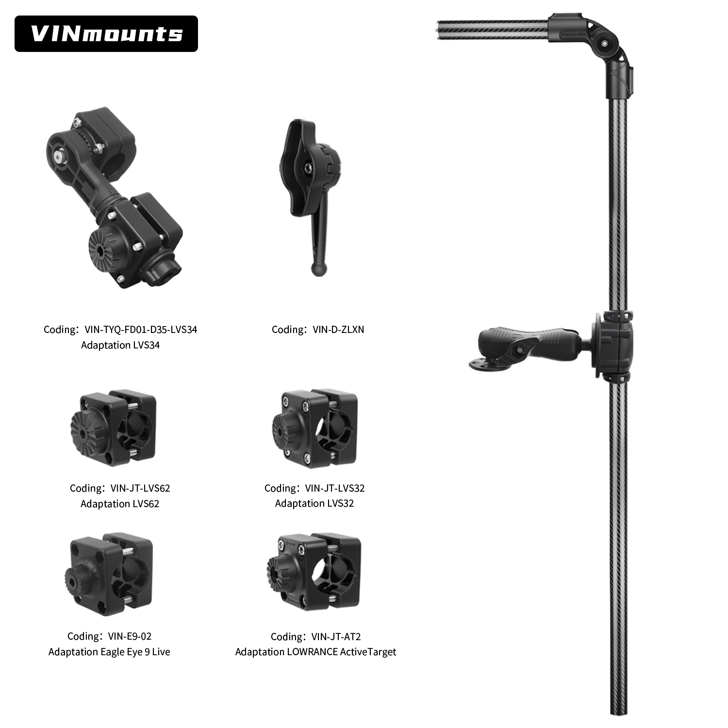 Carbon Fiber LiveScope Fish Fi - Fish Finder Transducer Mount ulasan dan harga